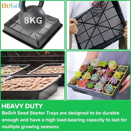 BeGrit Soil Blocking Trays 15x12 inch Seed Starter Trays 5 Pack Mesh Trays for Seedling, Microgreen, Soil Blocks, Wheatgrass - size: 15x12in 5-Pack