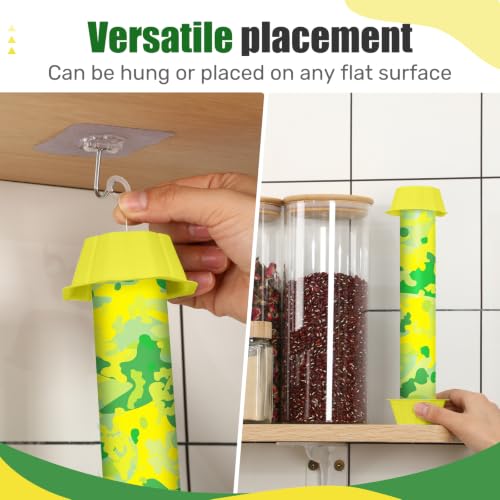 Qualirey 12 Pcs Sticky Fly Trap Fly Stick with Hook, Green Camouflage - style: Green Camouflage