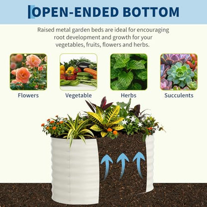 Garvee 2 Pack 4x2x2ft Galvanized Raised Garden Bed, Oval Metal Planter Box - color: Beige-oval, size: 4x2x2ft 2pcs