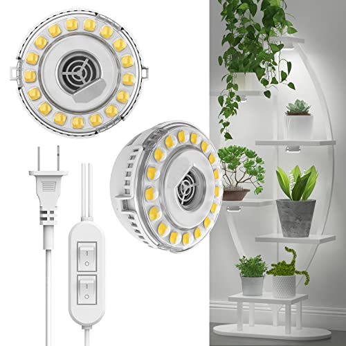 SANSI Puck Grow Lights for Indoor Plants,10W 2-Head LED Plant Lights - size: Puck Grow Light with ON/Off Switch