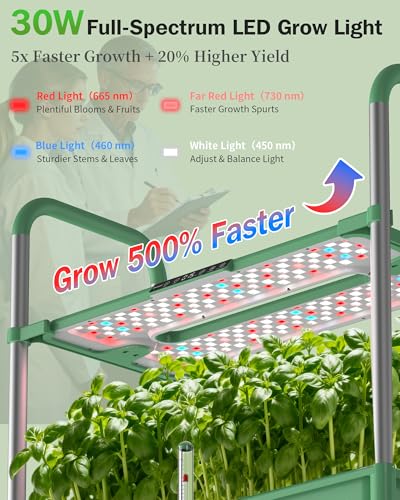 Growell 81 Pods Hydroponics Growing System Kit with Independent Water Pump - color: Green, size: 26" - 3 Tier (81 Pods)