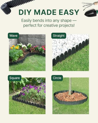 DAIM FlexWall Edge Landscape Edging, Garden Edging, Black, 6" x 16.5 ft