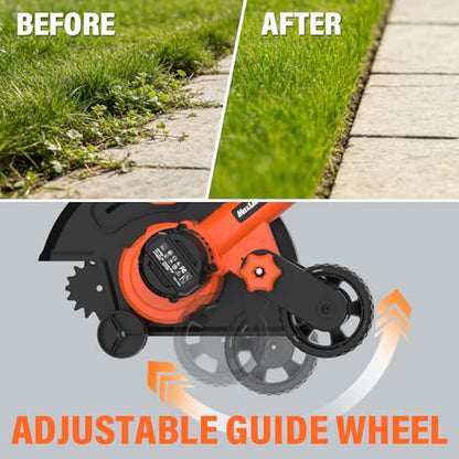 Maxlander 9'' Lawn Edger, 3-Position Blade Depth, 4.0Ah Battery & Charger