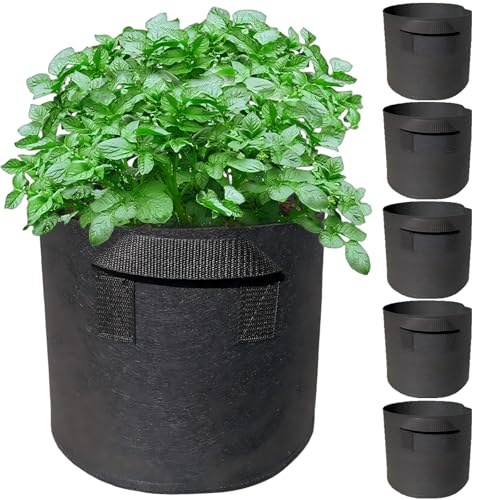 5 Pack 1 Gallon Grow Bags with Handles Nonwoven Fabric Plant Pots - color: 1 Gallon Φ18*15, size: 5 Pack