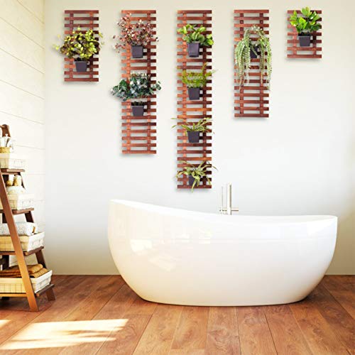 ShopLaLa Large Hanging Wall Planter for Indoor Plants (5 Pack) Wooden Decor - size: 5-pc set