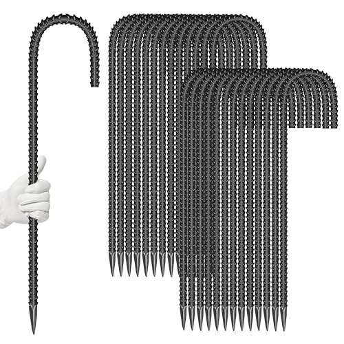 27 Pieces 16-Inch Garden Ground Stakes Galvanized Steel J Shape Hook Rebar Stake - Heavy Duty Anchors for Tents, Position Kits,Fences, and Trampolines - color: J-16'' 10mm 27pcs BK