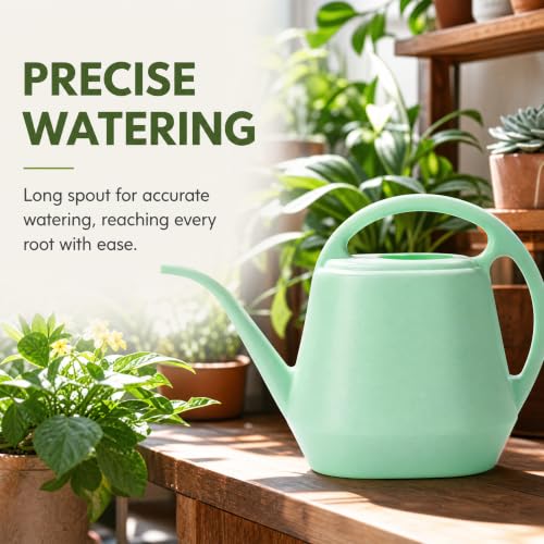 Fasmov Plastic Watering Can, 1-Gallon, Pine Green
