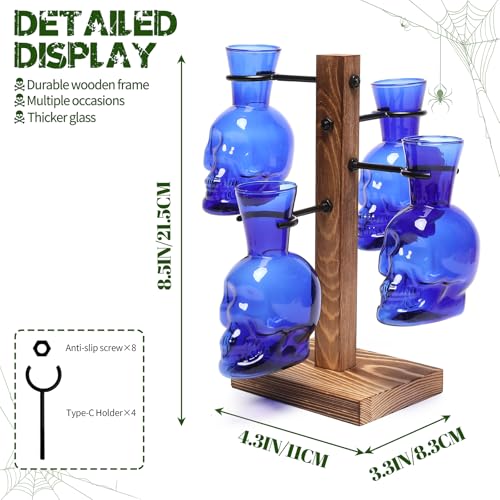 Plants Propagation Stations Skull Glass Propagation Birthday Gift for Women - color: Blue