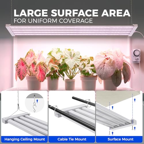 Barrina TX-L84 4FT LED Grow Light, 336W (4 x 84W), 4 Panels Wider Coverage - color: Pinkish White, size: 4FT-4 Packs