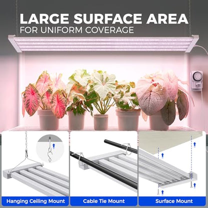 Barrina TX-L84 4FT LED Grow Light, 336W (4 x 84W), 4 Panels Wider Coverage - color: Pinkish White, size: 4FT-4 Packs
