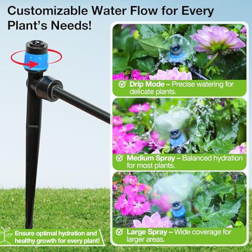 MIXC 80Pcs Drip Irrigation Emitters, Quick Push-to-Fit Connect Drip Vortex - size: Drip Emitter Vortex (80Pcs)