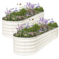 Galvanized Raised Garden Bed - 2 Pcs 8x2x1.4FT Planter Box, White - color: White, size: 8x2x1.4FT