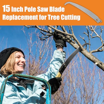 15 Inch Pole Saw Blade Compatible with Fiskars Pruning Saws and Tree Pruners, Pruning Saw Blade with Power Tooth Design