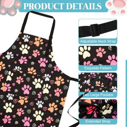 2 Pcs Dog Grooming Apron with 2 Pockets, Dog Grooming Smock - color: Blue Green + Pink Orange