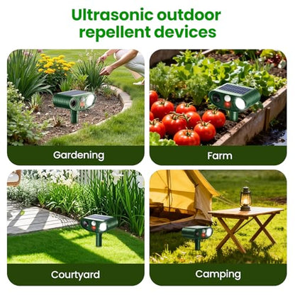 2026 Newly Advanced Ultrasonic Solar Animal Repellent Outdoor (2-Pack)