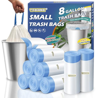 Medium 8 Gallon Trash Bags Drawstring,1.2 Mil,Unscented,240 Count - color: 8gal-240