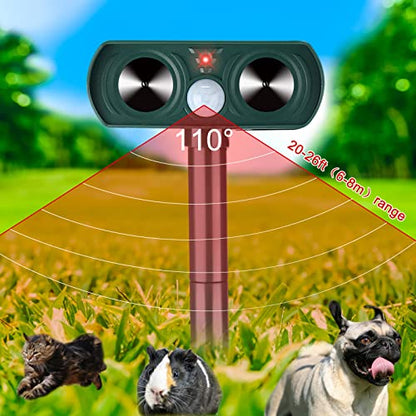 3 Packs Ultrasonic Solar Animal Repeller Motion Sensor Outdoor