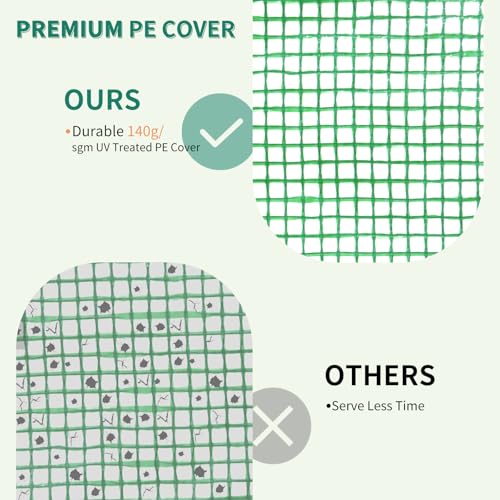 EAGLE PEAK 6x8 Easy Setup Pop Up Greenhouse, Side Door Design, Clear/Green - color: Clear/Green, size: 6x8