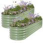 Galvanized Raised Garden Bed - 2 Pcs 8x2x1.4FT Planter Box, Green - color: Green, size: 8x2x1.4FT