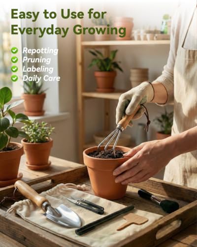 19-Piece Small Garden Tools Set, Indoor Plant Tools for Houseplant