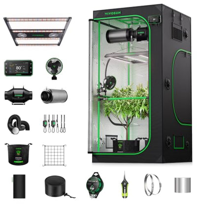 VIVOSUN 3x3 Pro Grow Tent Kit w/Aerolight 350W E42A+ Smart Control System - size: Plus 36" x 36" x 72"