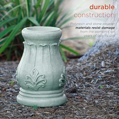 Alpine Corporation 12" Tall Indoor/Outdoor Roman Column Gazing Globe Display Stand - size: 8"L x 8"W x 12"H (1 Unit)