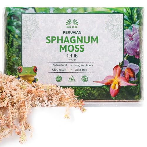 Inkashop Long Fiber Sphagnum Moss for Orchids and Carnivorous Plants 1.1lb - size: 1.1 lb