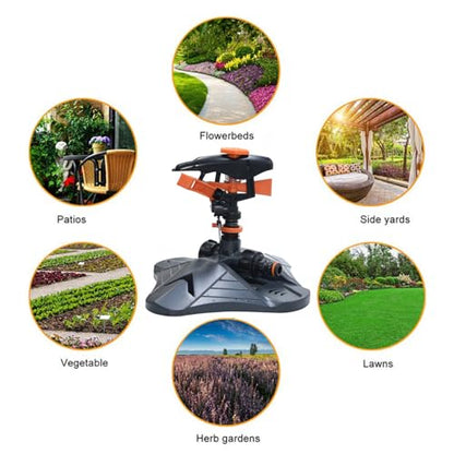 Sprinklers for Yard, Adjustable 360 Degree Rotation Garden Sprinkler Head for Large Area Coverage, Irrigation System for Garden - color: Red