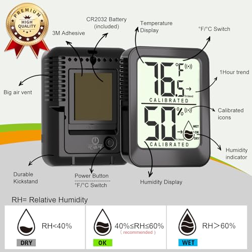AyayaBoss 4 Pack Room Thermometer Indoor Hygrometer