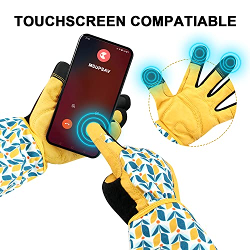 Thornproof Rose&Cactus Gardening Gloves,Gauntlet Garden Glove,Gifts - color: Tuilp, size: X-Large (Pack of 1)