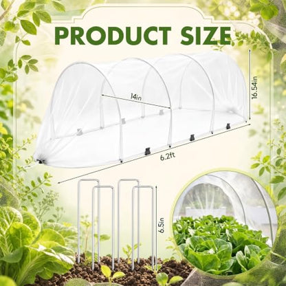 3 Pack Garden Bed Cover Row Accelerator Plants Cover,White,6.2ft - color: White, size: 6.2ft