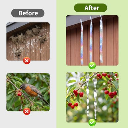 15Pack Bird Deterrents for Outside Patio - Bird Repellent Devices Outdoor with Pinwheels, Reflective Spinners & Tape, Bird Reflectors to Keep Birds Away, Woodpecker Deterrent for House Yard Garden
