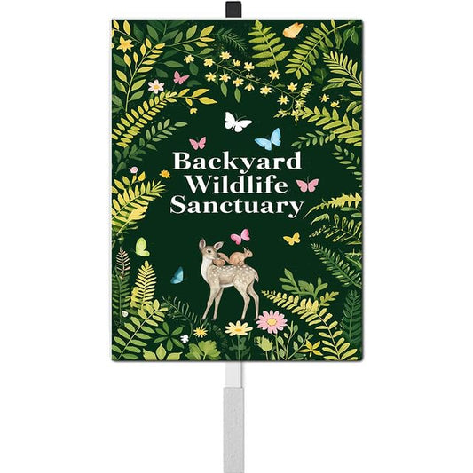 Backyard Wildlife Sanctuary Yard Sign with Stakes Protect Nature Animals Rustproof Aluminum Wildlife Habitat Lawn Sign Stand for Yard Garden Outdoor Decorations - color: BACKYARD WILDLIFE 3