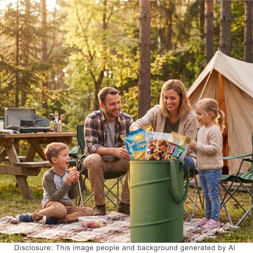 Collapsible Trash Can 13 Gallon, Pop Up Trash Can with Zipper Lid - size: 13 Gallons-With Lid