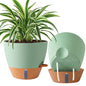 2 Pack 10 inch Plant Pots, Plastic Self Watering Planters - color: Green, size: 10 inches