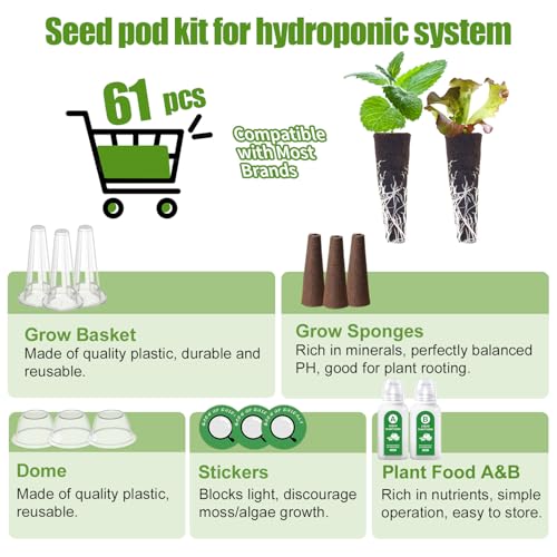 58pcs Hydroponics Pods Kit with Seeds Compatible with AeroGarden