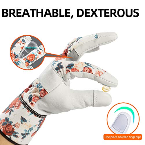 Vgo... Gardening Gloves for Women, Goatskin leather,Puncture Resistant Palm and Fingertips,Touchscreen(GA3561) - size: Small(Pack of 1)