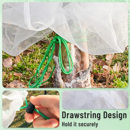 MR FIVE 6.4 x 8 ft Bird Barrier Netting Mesh with Drawstring,Extra Large Bird Netting for Fruit Trees,Garden Tree Netting for Protect Fruit Tree Vegetable Flower