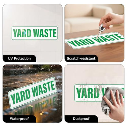 10 Pack Yard Waste Stickers 10" × 3" Self-Adhesive Waterproof Vinyl