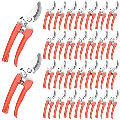Chumia 30 Pack Garden Shears Flower Clippers for Plant Cutting, Orange - color: Orange