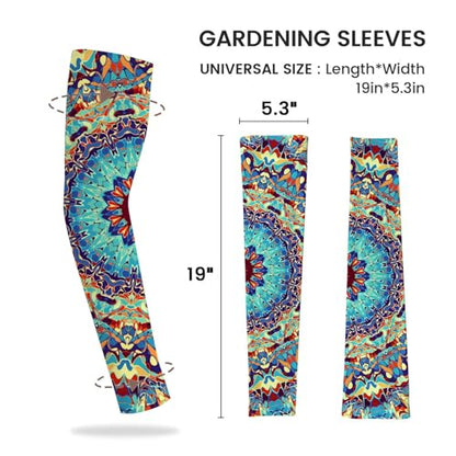 YPHCDO Gardening Sleeves for Women Cooling Sun Protection Anti-Scratch - color: Blue Red