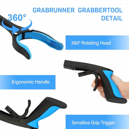 Grabber Reacher Tool - 32” Reacher Grabber Tool with Strong Magnetic and Swivel Head - Heavy Duty Pick Up Stick Grabbers for Seniors, Trash, Surgery Recovery Must Haves Gifts(Blue) - size: Dark Blue (Pack of 1)