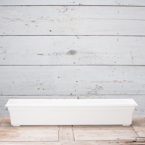 Root & Vessel 16362 Countryside Flower Box Planter, 36-Inch, White. - color: White, size: 36-Inch