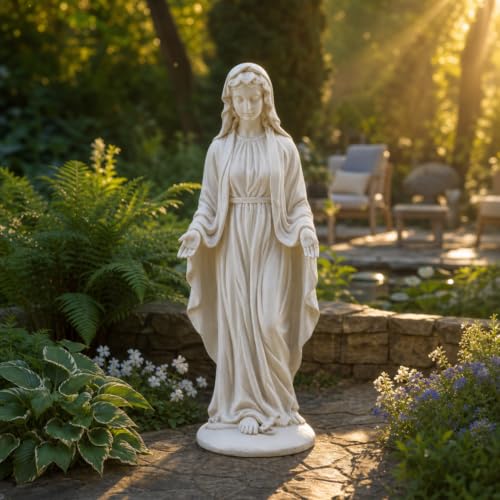 Virgin Mary Statue, 29.4" Outdoor Statue, Fall Decor for Garden Yard - size: 29.4" H Virgin Mary