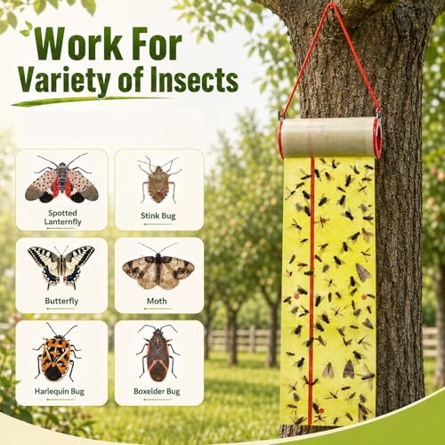 15 Rolls Sticky Fly Trap 30 ft Each, Fluorescent Green Yellow - color: Fluorescent Green,Fluorescent Yellow