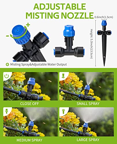 HIRALIY 118FT Drip Irrigation Kit, Quick-Connect Garden Watering System - size: 118 feet