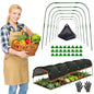 2026 Upgraded Garden Shade Cloth Kit 6.5x16.5FT Garden Shade Cloth for Plants Heat Protection with 6 Sets Garden Hoops for Raised Beds 75% Sunblock Shade Cloth Row Cover for Outdoor Plant Vegetables - size: 6.6FT x 16.5FT