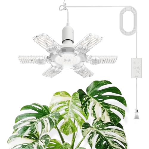 SANSI Hanging Grow Lights for Indoor Plants, Hanging Plant Light with Timer - size: Large