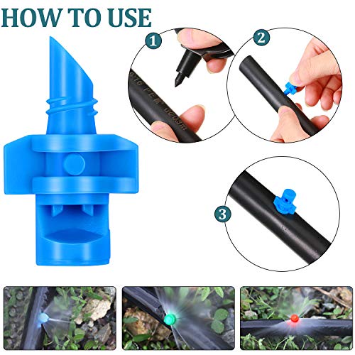 Mudder 150 Pcs Drip Irrigation Emitters, Micro Water Spray Nozzle