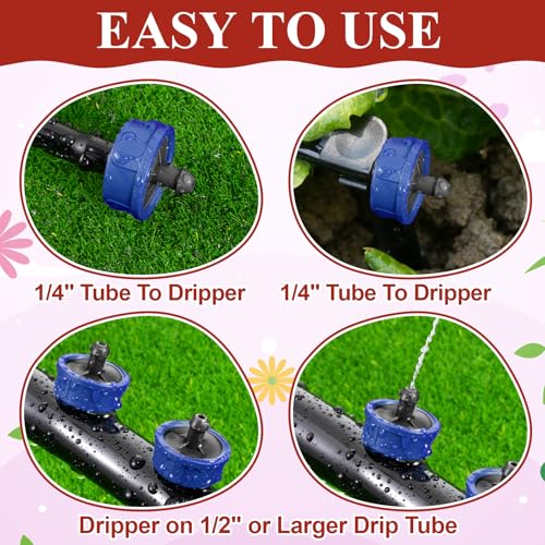 200Pcs 2 GPH Pressure Compensating Drip Emitters, 2 GPH Drippers - color: 200 PCS 2GPH
